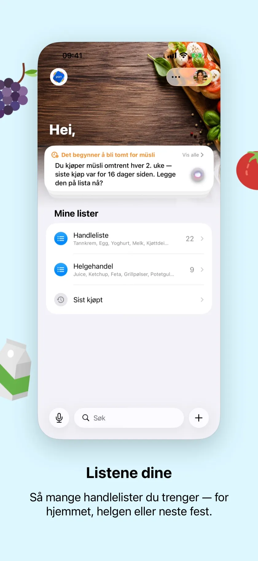 Listeoversikten — med skiftende hilsen