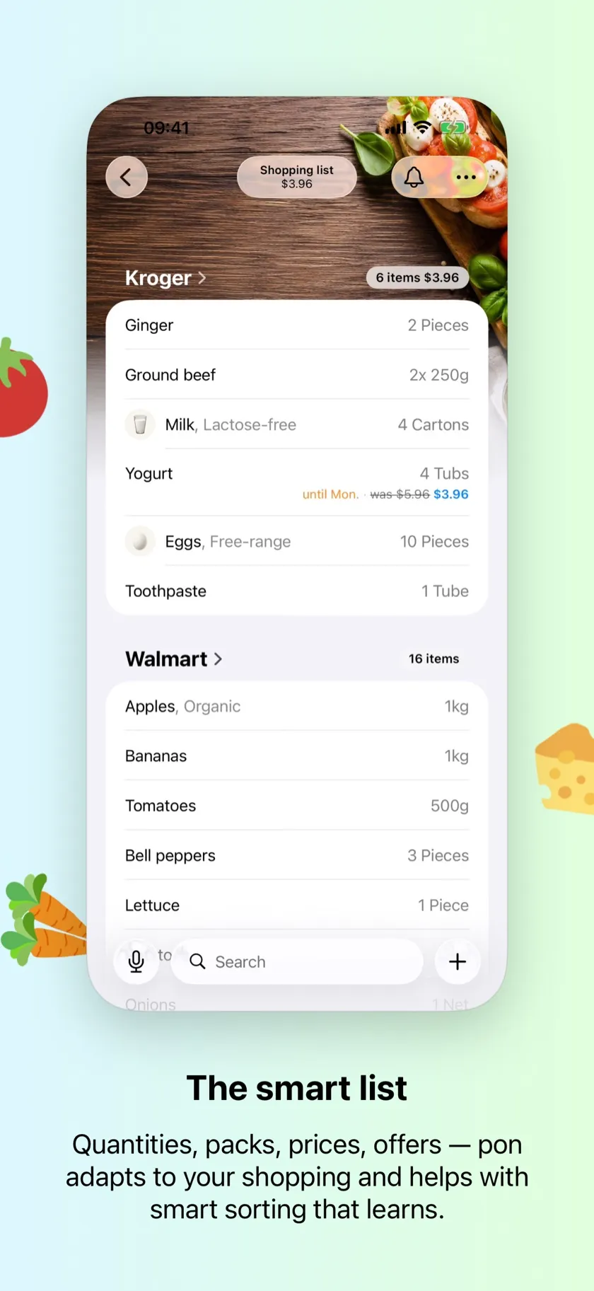 Your list, sorted like your supermarket