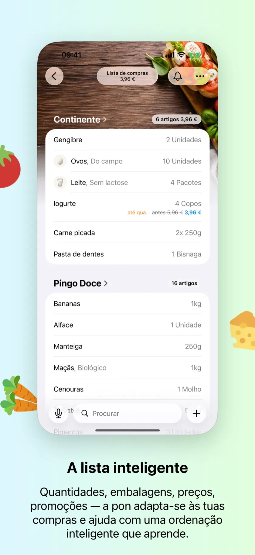 A tua lista, ordenada como o teu supermercado